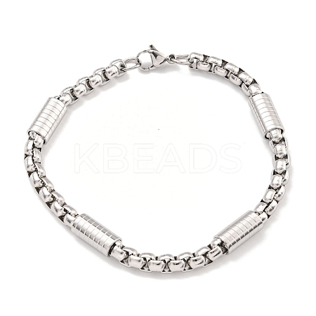 Tarnish Resistant 201 Stainless Steel Box Chain Bracelets for Women LS-BJEW-R318-03C-P-1