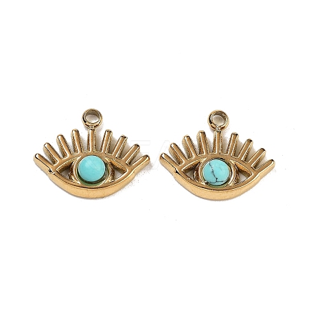 Synthetic Turquoise Eye Charms STAS-U014-06B-01-1