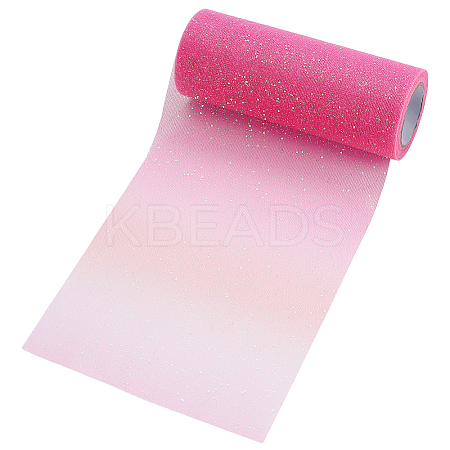 10 Yards Rainbow Color Polyester Tulle Fabric Rolls OCOR-WH0082-136E-1