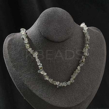 Natural Supper 7 Rutilated Quartz Chip Beaded Necklaces for Men Women NJEW-G159-01Q-1