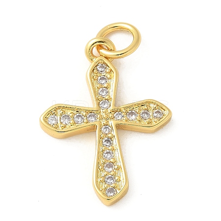 Brass Micro Pave Cubic Zirconia Pendants KK-U053-02G-03-1