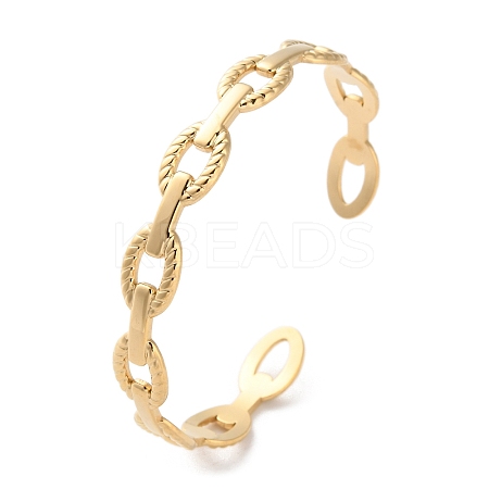 304 Stainless Steel Cuff Bangles for Women BJEW-K263-05G-04-1