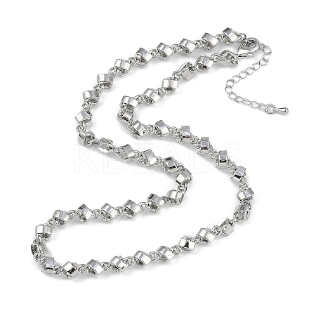 Rack Plating Brass Link Chain Necklaces for Women NJEW-K382-10P-1