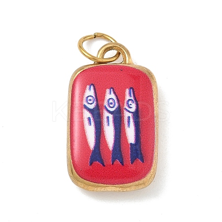 Printing 304 Stainless Steel Pendants STAS-D206-01B-G-1
