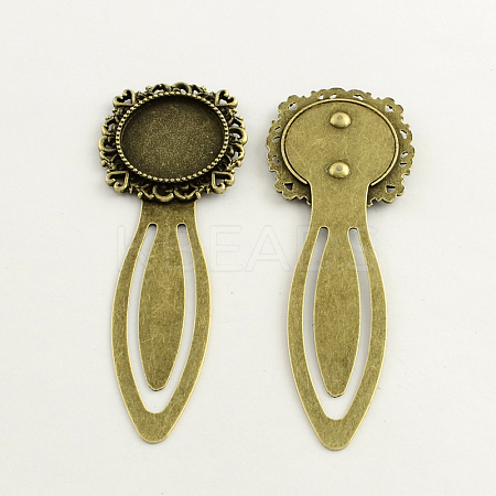 20mm Tray Bookmark Cabochon Settings PALLOY-S033-20AB-NR-1