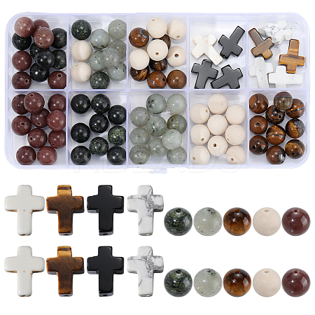 116Pcsa 9 Styles Natural & Synthetic Mixed Stone Beads Sets G-SC0003-62-1