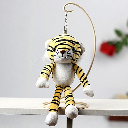 Cartoon PP Cotton Plush Simulation Soft Stuffed Animal Toy Tiger Pendants Decorations LS-HJEW-K043-07-1