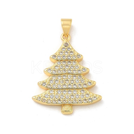 Brass Micro Pave Cubic Zirconia Pendants KK-U044-02G-02-1