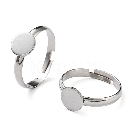 Non-Tarnish 304 Stainless Steel Adjustable Pad Ring Settings STAS-M333-03B-P-1