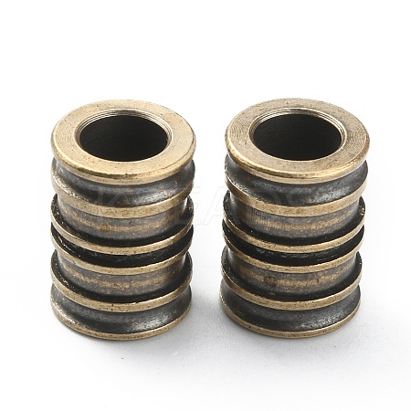 Groove Column Shaped Brass Beads FIND-WH0143-88AG-1