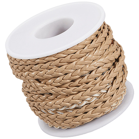 10M Flat Braided Imitation Leather Cords LC-CL0001-04C-1