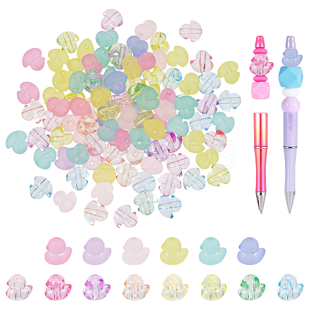 120Pcs 2 Styles Transparent & Frosted Acrylic Beads Set OACR-ME0001-26-1