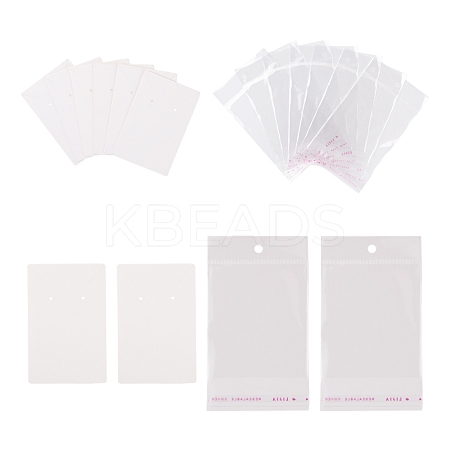 200Pcs 2 Style Cardboard Display Cards and OPP Cellophane Bags CDIS-LS0001-05A-1