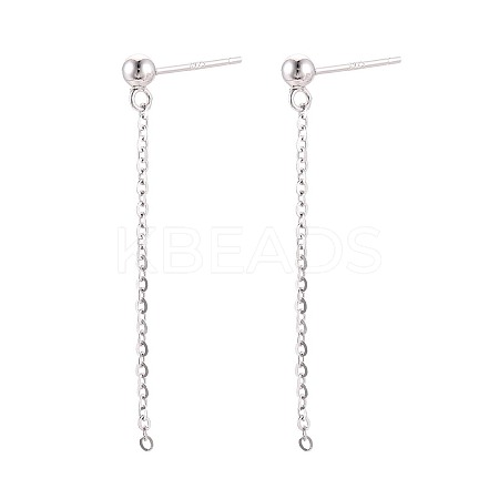 925 Sterling Silver Stud Earring Findings STER-N016-56P-1