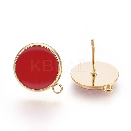 Brass Stud Earring Findings X-KK-S345-270B-G-1