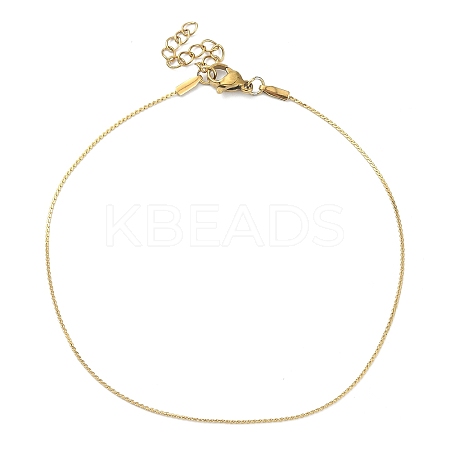 Ion Plating(IP) 304 Stainless Steel Serpentine Chain Anklet AJEW-D059-01G-1