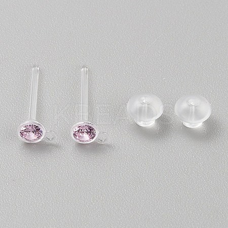 Resin Stud Earring Finding RESI-WH20001-08E-1