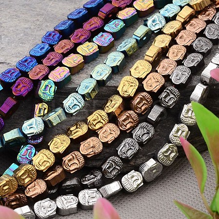Electroplated Buddha Non-magnetic Synthetic Hematite Bead Strands G-E295-12-1