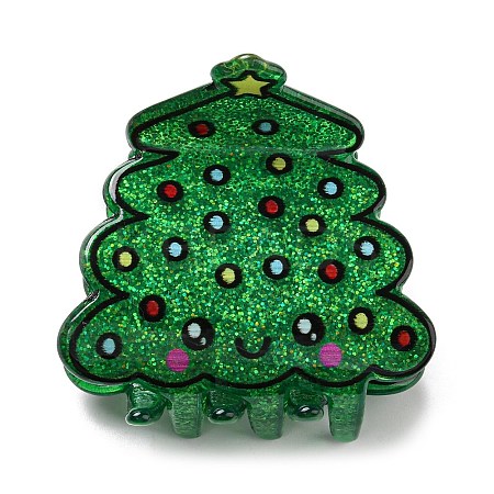 Christmas Theme Glitter Acrylic Claw Hair Clips LS-PHAR-R179-05-1