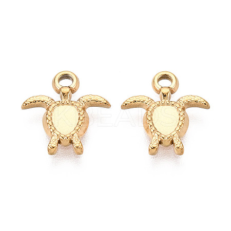 304 Stainless Steel Turtle Charms X-STAS-T072-53G-1