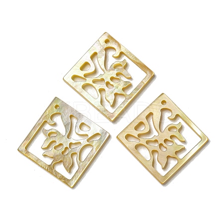 Natural Yellow Shell Pendants SSHEL-N038-03A-1