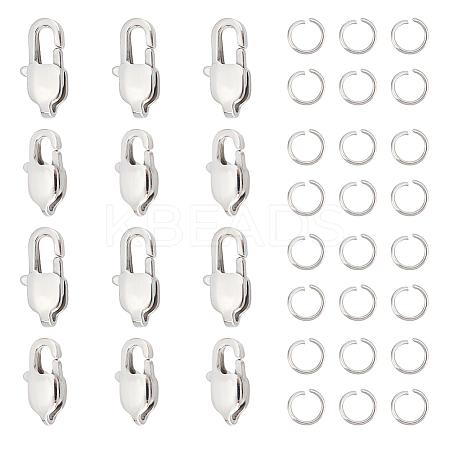 16Pcs 2 Size 304 Stainless Steel Lobster Claw Clasps STAS-UN0040-76B-1