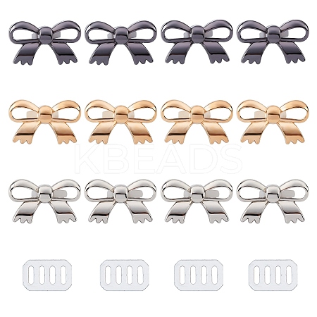 12 Sets 3 Colors Zinc Alloy Bag Decorate Clasp PALLOY-CA0001-85-1
