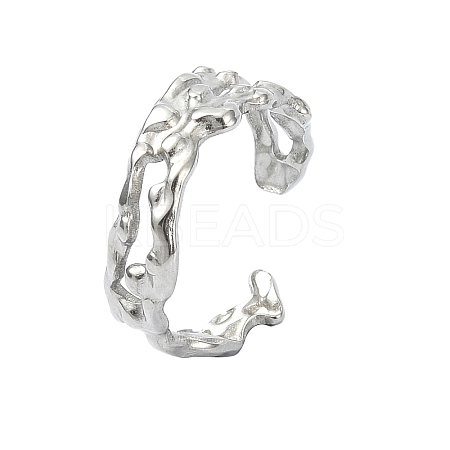 304 Stainless Steel Cuff Rings LS-RJEW-M019-58P-1