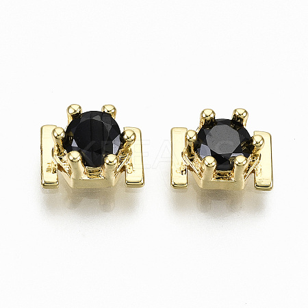 Brass Micro Pave Cubic Zirconia Cabochons KK-S061-48G-A-NR-1