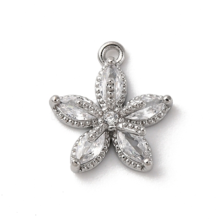 Brass Micro Pave Cubic Zirconia Charms LS-KK-D371-04F-P-1