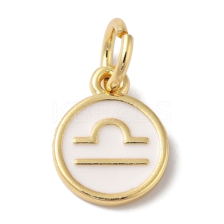 Real 18K Gold Plated Brass Enamel Charms KK-L216-001G-K02-1