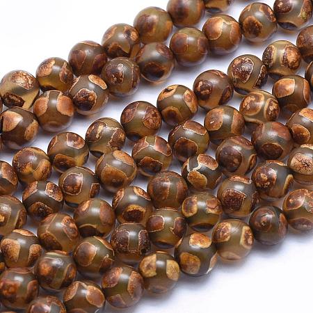 Tibetan Dzi Semi-Precious Stone Beads G-J358-06-8mm-1