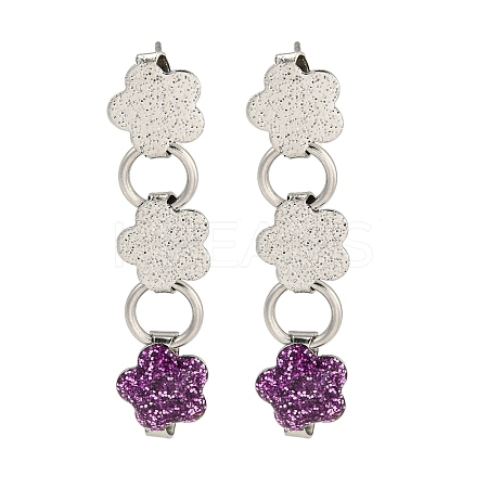 304 Stainless Steel Enamel Stud Earrings EJEW-S229-14P-02-1