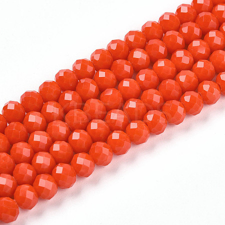 Opaque Solid Color Imitation Jade Glass Beads Strands EGLA-A044-P6mm-D03-1