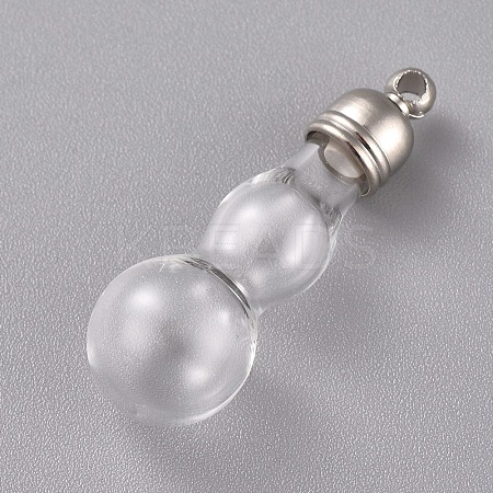 Glass Bottle Pendant Decoration CON-WH0068-70H-1