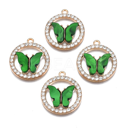 Alloy Rhinestone Pendants X1-PALLOY-S183-001C-RS-1