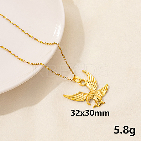 Animal Stainless Steel Eagle Pendant Necklace for Women QG3482-6-1