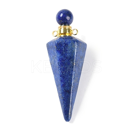 Dyed Natural Lapis Lazuli Faceted Cone Openable Perfume Bottle Big Pendants G-L524-18G-09-1