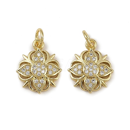 Brass Micro Pave Cubic Zirconia Pendants KK-I358-063G-L-1