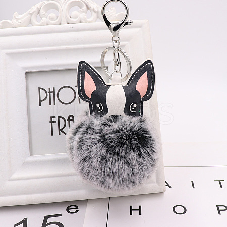 Imitation Rabbit Fur Furry Pom-Pom Keychain for Women PW-WG97950-16-1