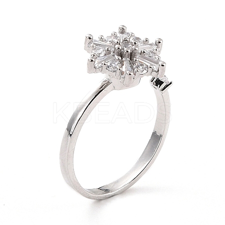 Snowflake Rotatable Open Ring for Women RJEW-M139-06P-1