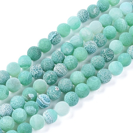 Natural Weathered Agate Beads Strands G-L534-11-10mm-1