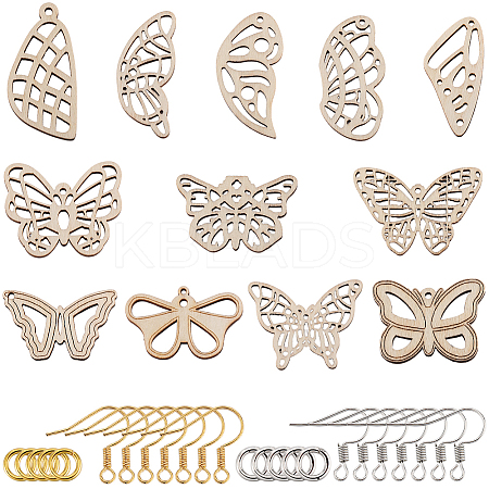 DIY Hollow Butterfly Dangle Earrings Making Kit DIY-SC0024-05-1