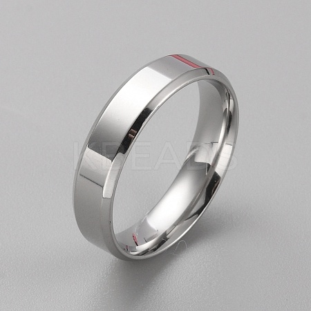 Stainless Steel Simple Plain Band Ring for Men Women RJEW-WH0015-04H-1