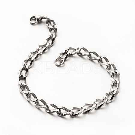 Tarnish Resistant 304 Stainless Steel Twisted Chain Bracelets LS-BJEW-N263-03P-1