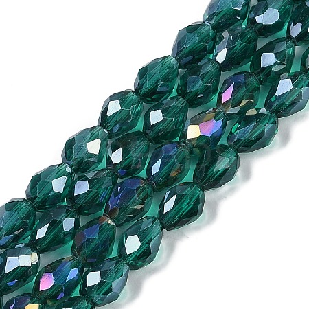 Transparent Electroplate Glass Beads Strands EGLA-N013-T4mm-B24-1