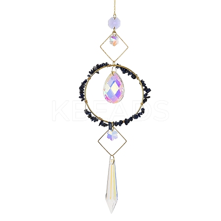 Natural Lapis Lazuli Chips Hanging Ornaments G-Z051-01F-1