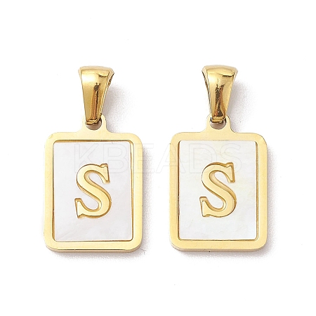 Ion Plating(IP) 304 Stainless Steel Pave Shell Pendants X-STAS-G327-01G-S-1