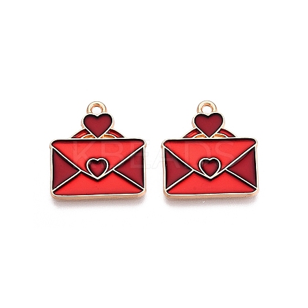Valentine's Day Theme Alloy Enamel Pendants ENAM-T020-50J-01-1