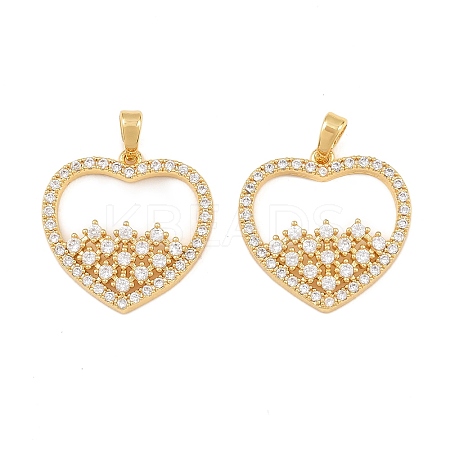 Brass Micro Pave Cubic Zirconia Pendants KK-I475-05G-01-1